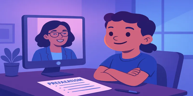 Confident child in a KiberShkola video interview