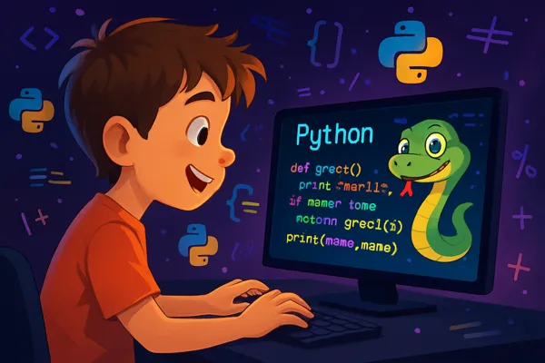Python Basics program — kids learning Python programming